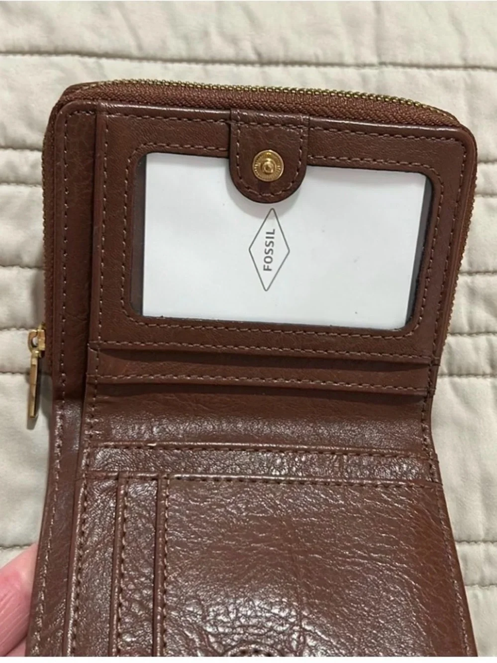 Fossil Tan Leather Crossbody with Matching Wallet Set